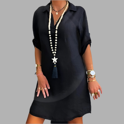 Madeleine™| Kleid aus hochwertigem Luxusstoff mit edlem Kragen