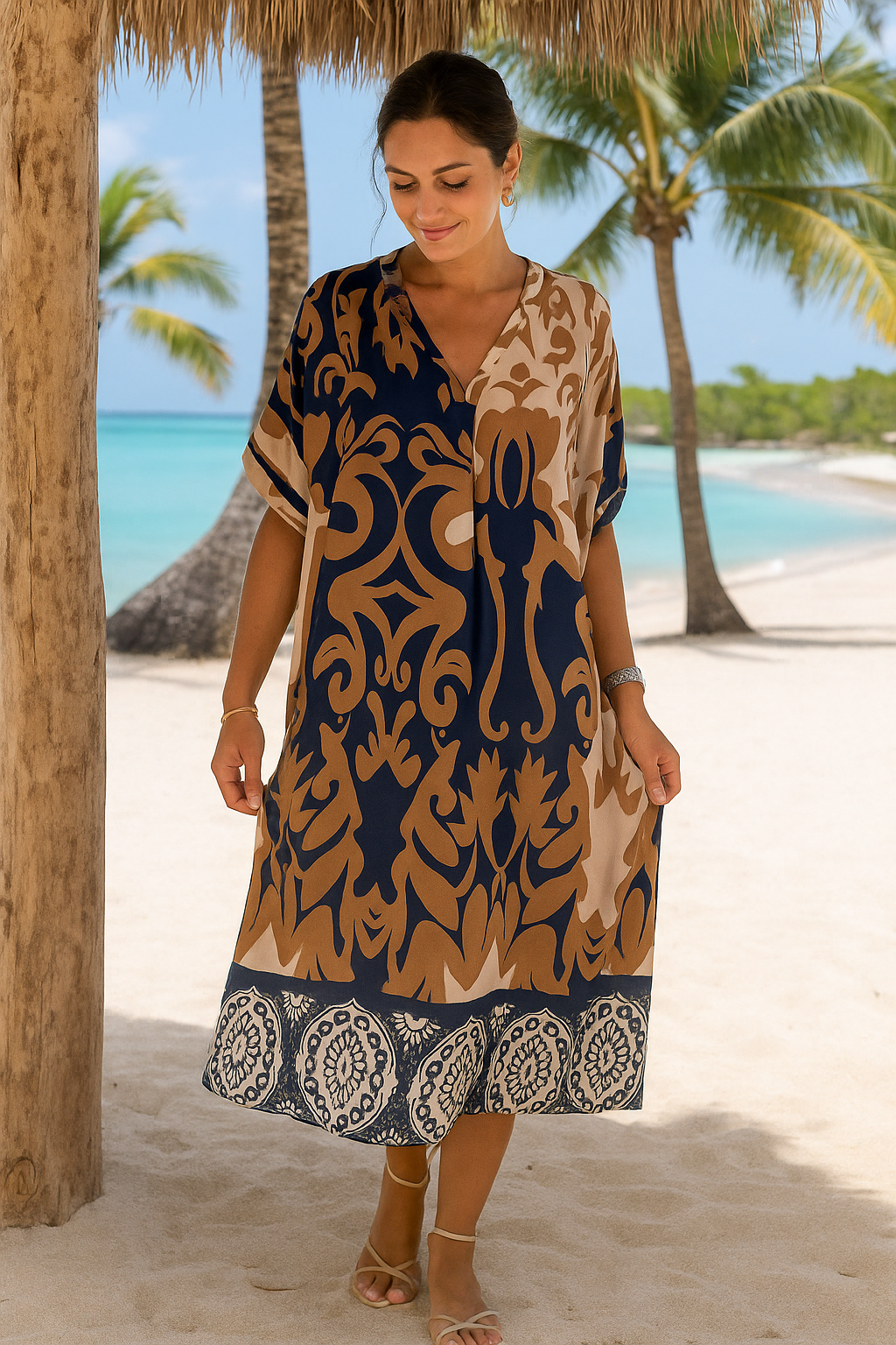 Alix™ | Sommerliches Midi-Kleid mit verspieltem V-Ausschnitt