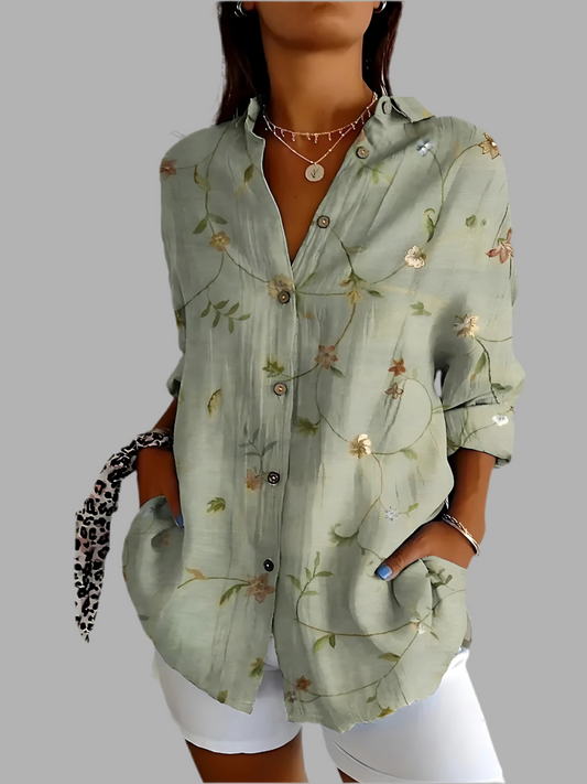 Anneline™ | Baumwollbluse mit lebendigem Blumenmuster