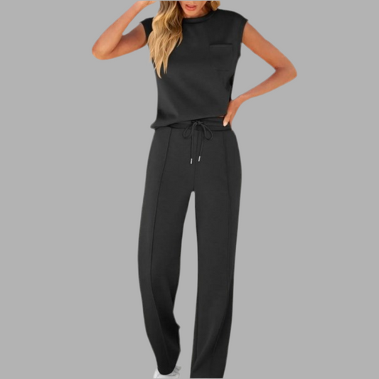 Kamila™|  Zweiteiliges ärmelloses Top und Hose mit Kordelzug in der Taille