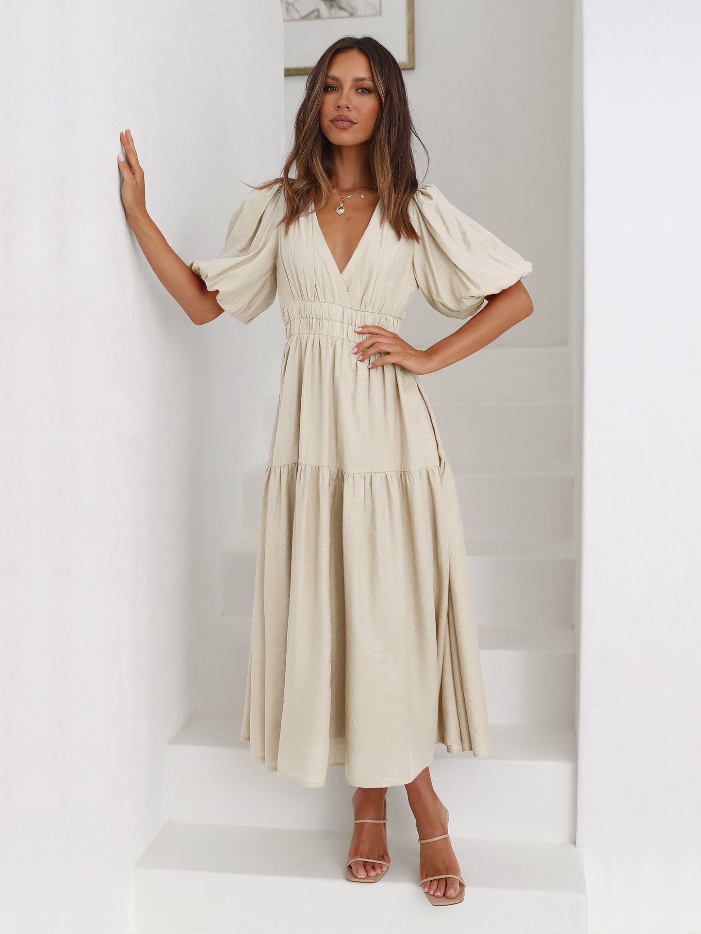Aava™| Smocked Maxi-Kleid