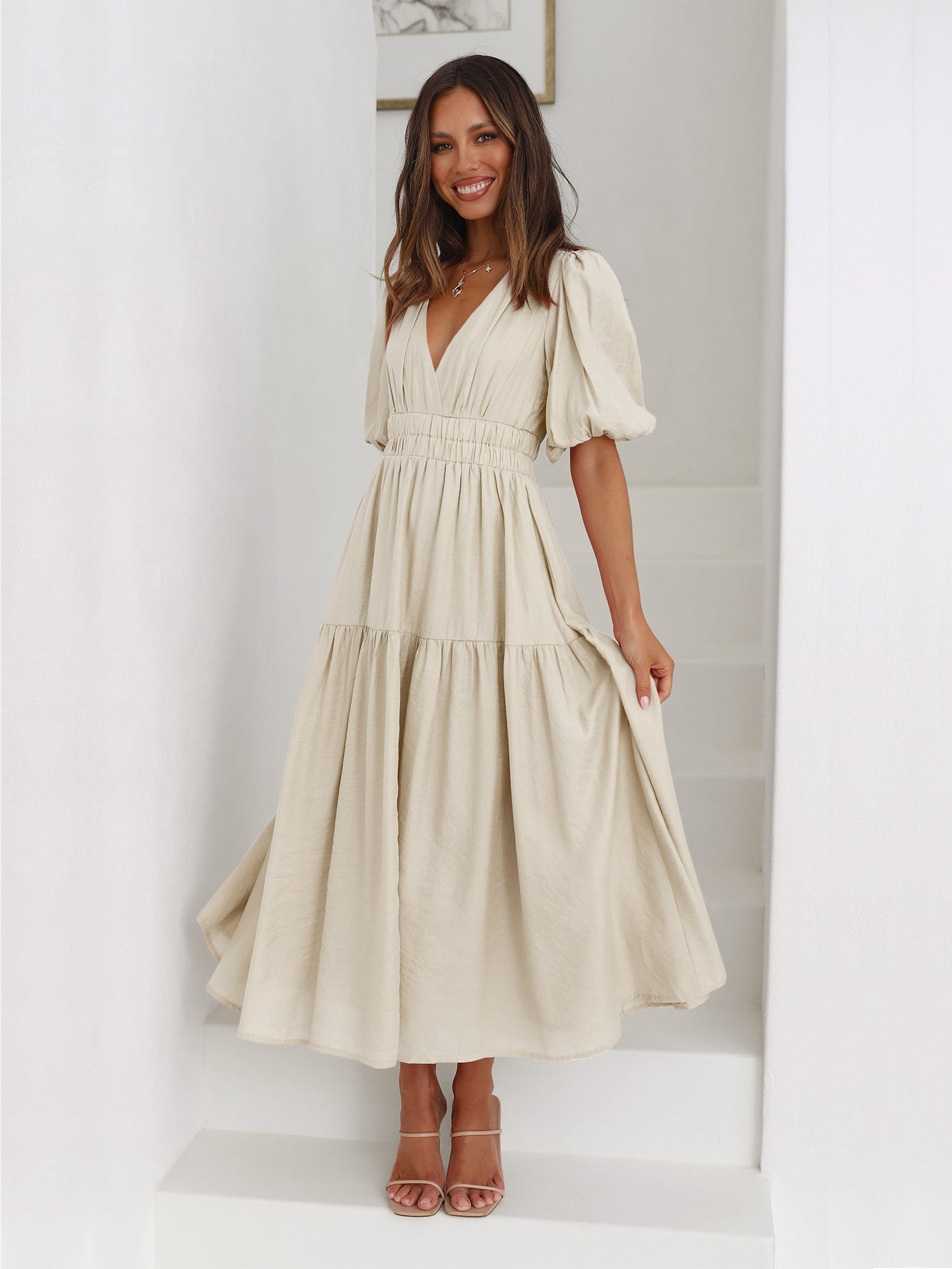 Aava™| Smocked Maxi-Kleid
