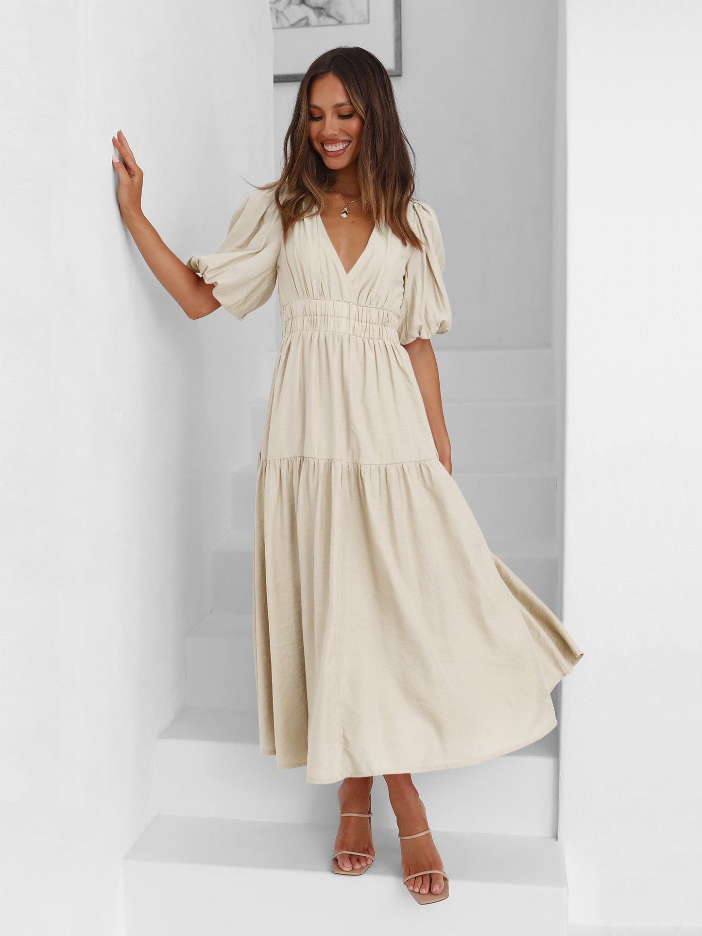 Aava™| Smocked Maxi-Kleid