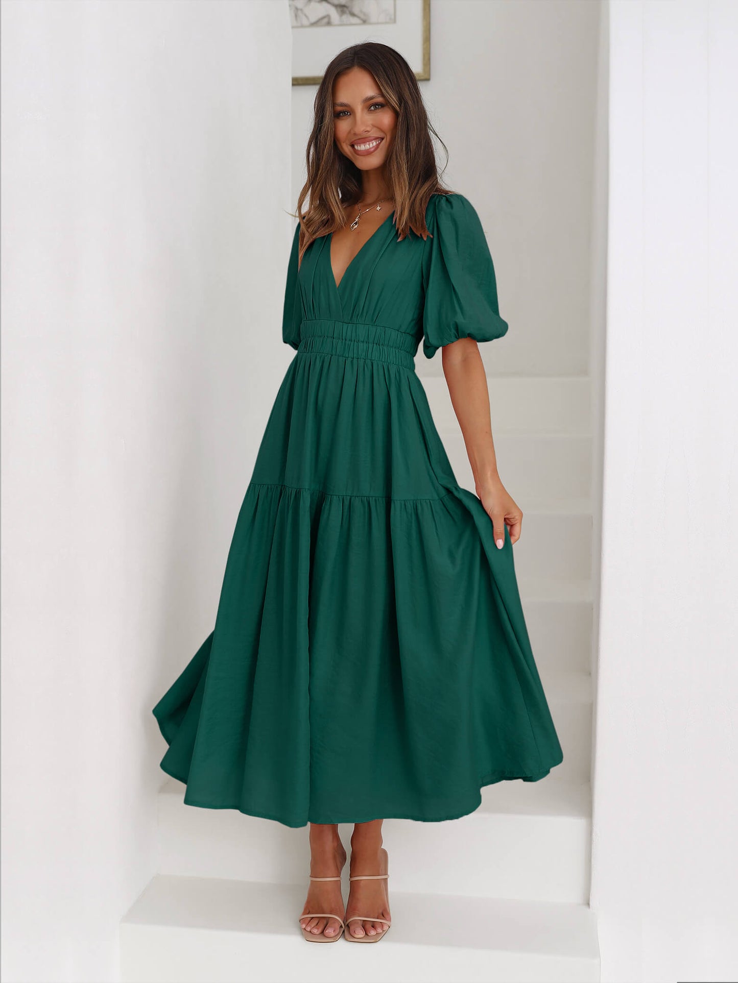 Aava™| Smocked Maxi-Kleid