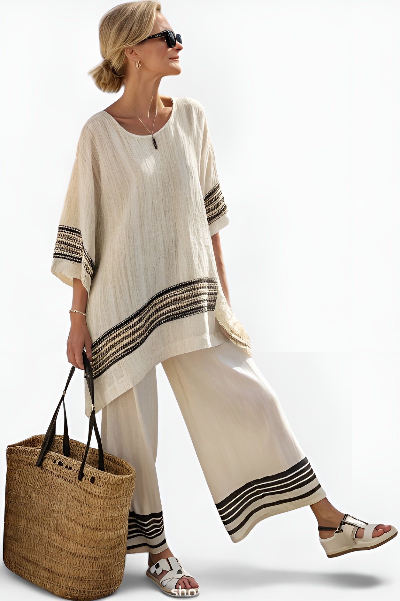 Mirthe™ | Luftiges zweiteiliges Set mit Streifen und oversized Passform
