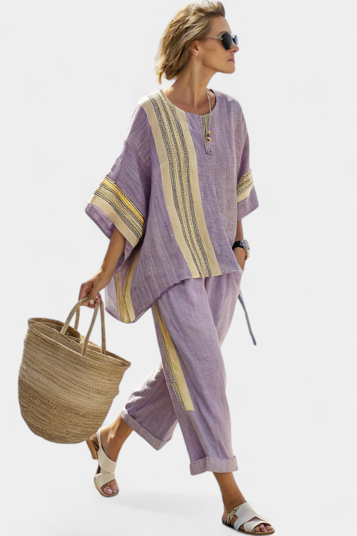 Mirthe™ | Luftiges zweiteiliges Set mit Streifen und oversized Passform