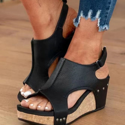Greta™| Keilsandalen mit Cut-Out-Design aus Kork