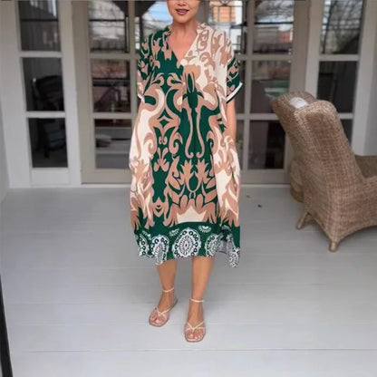 Alix™ | Sommerliches Midi-Kleid mit verspieltem V-Ausschnitt