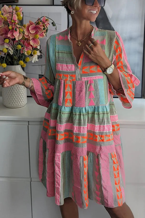 Julia™| Boho-Stufen-Swingkleid