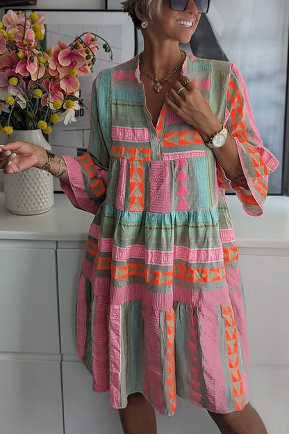 Julia™| Boho-Stufen-Swingkleid