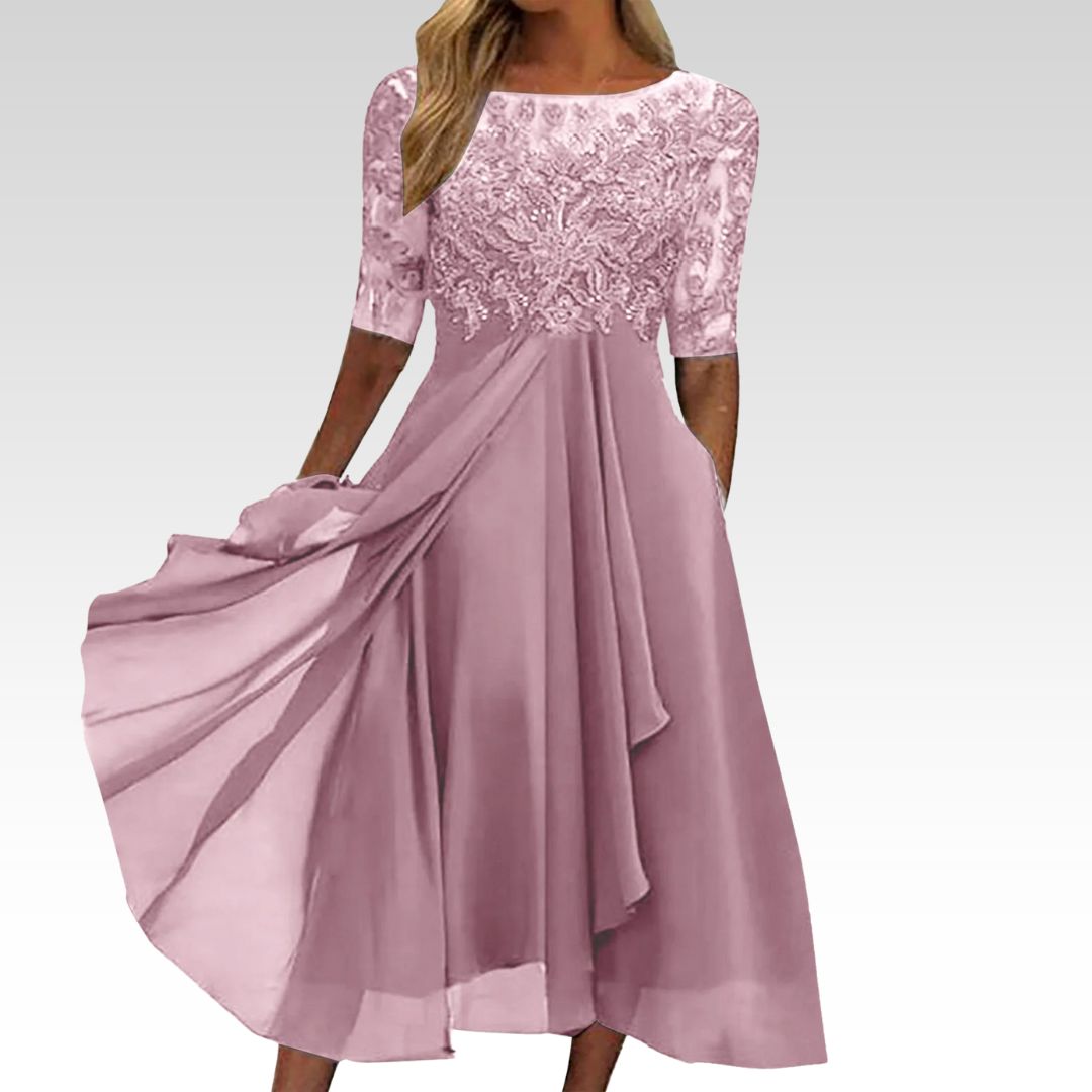 Jula™ | Abendkleid aus Chiffon und Spitze Himmlische Eleganz