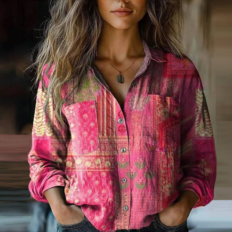Nives™I Bedruckte Vintage-Bluse