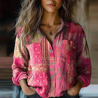 Nives™I Bedruckte Vintage-Bluse