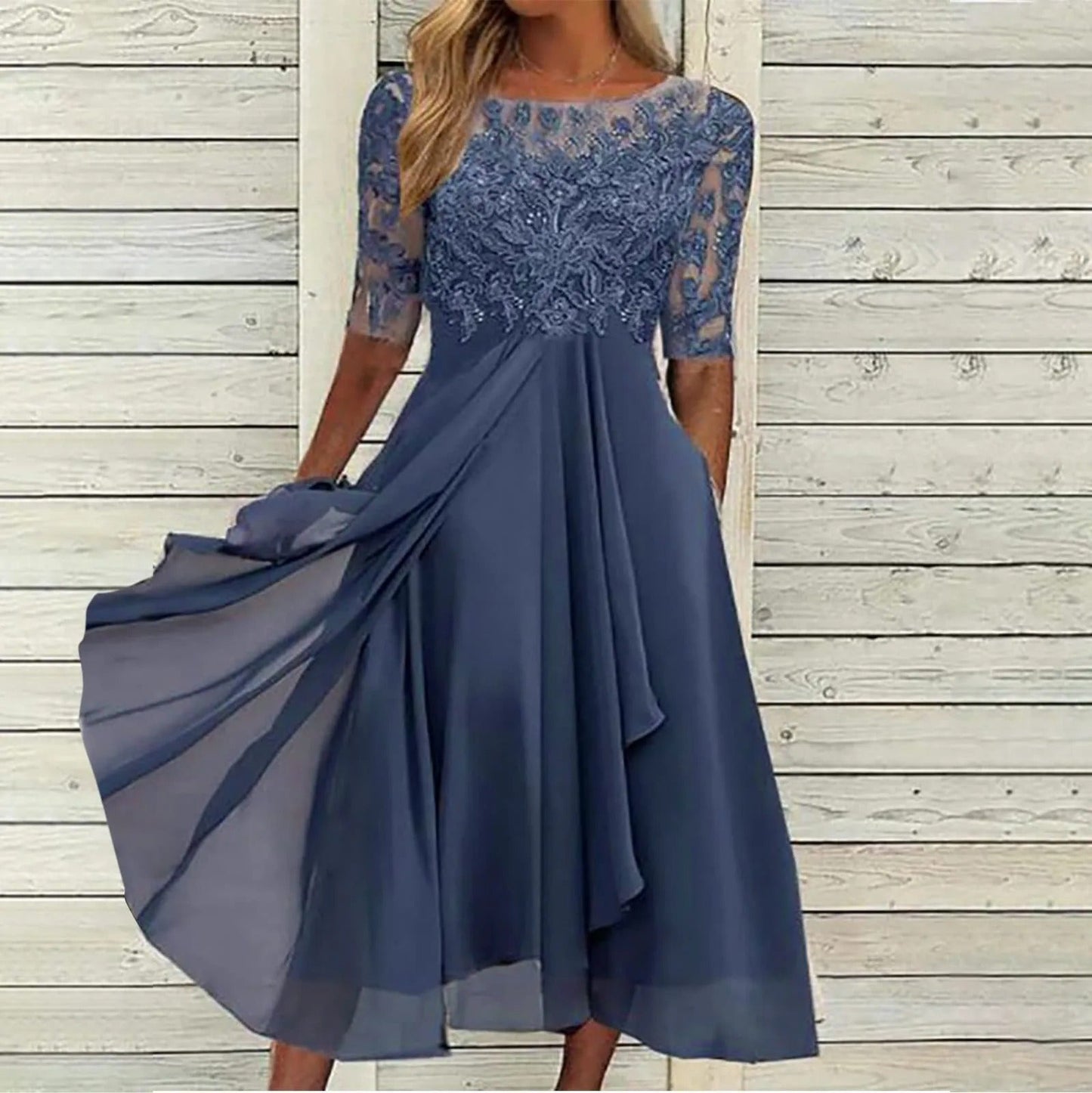 Jula™ | Abendkleid aus Chiffon und Spitze Himmlische Eleganz