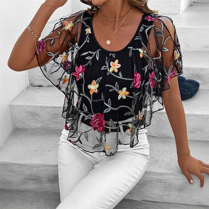 Moria™ | Spitzen-Top mit Print