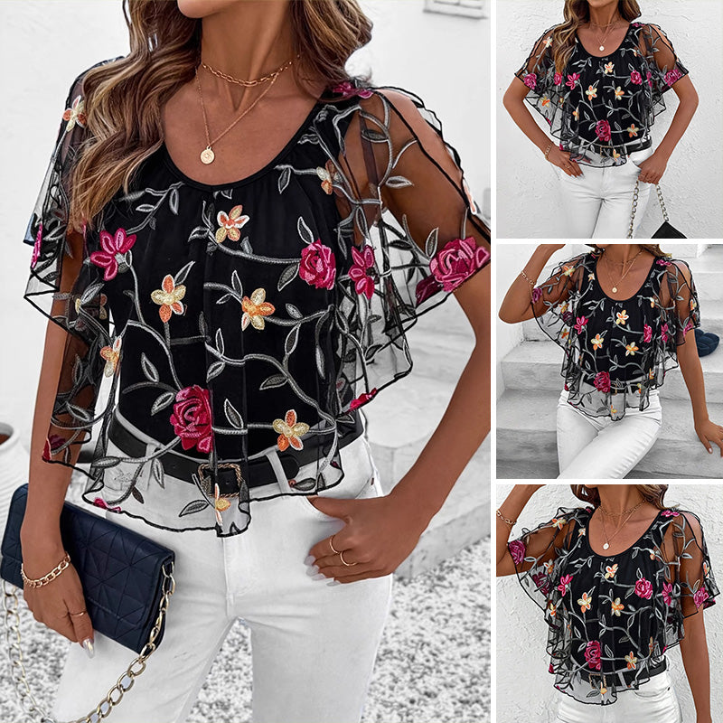 Moria™ | Spitzen-Top mit Print