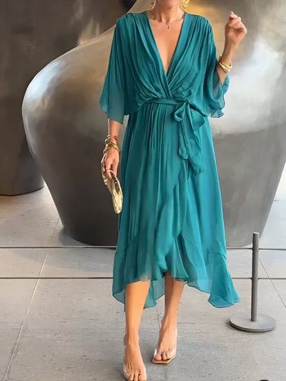 Veronique™ | Weiches Chiffonkleid mit V-Ausschnitt